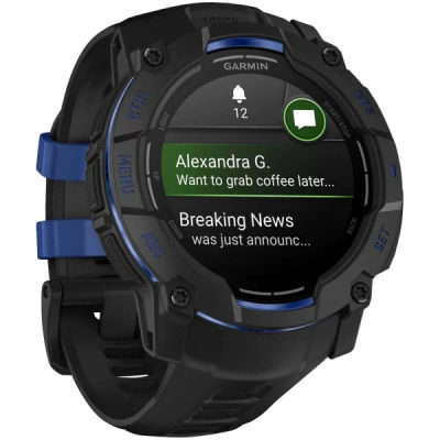 Garmin Instinct 3 — 50 мм Supernova Edition AMOLED Black / Bolt Blue — 6