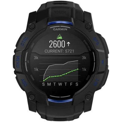 Garmin Instinct 3 — 50 мм Supernova Edition AMOLED Black / Bolt Blue — 9