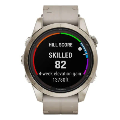 Garmin Fenix 7S Pro Sapphire Solar Soft Gold Limestone Leather Strap — 4