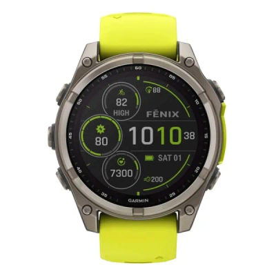 Garmin Fenix 8 — 47 мм Solar Sapphire Titanium Amp Yellow / Graphite — 3