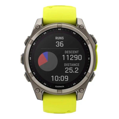 Garmin Fenix 8 — 47 мм Solar Sapphire Titanium Amp Yellow / Graphite — 4