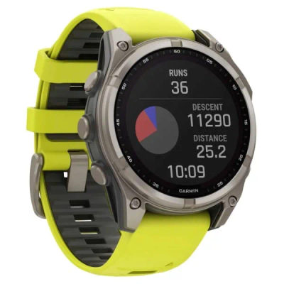 Garmin Fenix 8 — 47 мм Solar Sapphire Titanium Amp Yellow / Graphite — 5