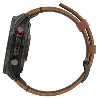 Garmin Fenix 8 Pro — 47 мм AMOLED Sapphire Carbon Grey DLC Titanium / Chestnut Leather Band — 4