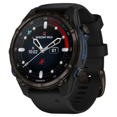 Дайвинг компьютер Garmin Descent Mk3i 43 мм Carbon Gray DLC Titanium / Black Silicone Band