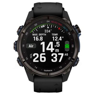 Дайвинг компьютер Garmin Descent Mk3i 43 мм Carbon Gray DLC Titanium / Black Silicone Band — 3