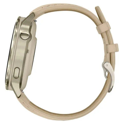 Garmin Venu 4 — 41 мм Lunar Gold / Bone + Light Sand Leather Band — 3