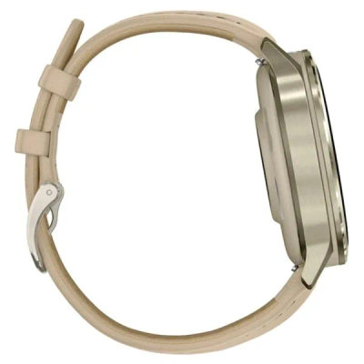 Garmin Venu 4 — 41 мм Lunar Gold / Bone + Light Sand Leather Band — 4