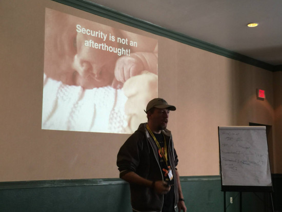 DragonBE delivering his uncon talk at SunshinePHP 2015