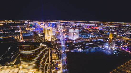 Aerial View Of The Las Vegas Strip At Night