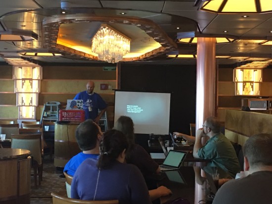 Chris Hartjes at #phpcruise (18th July 2016) talking about Time Management (Pic credit to Kevin Bruce)