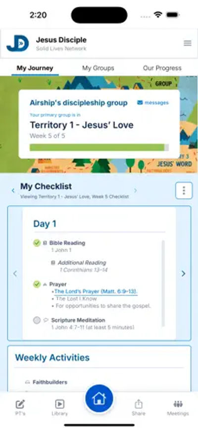 Jesus Disciple App on mobile