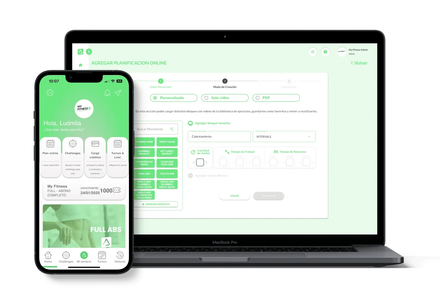 My Fitness Plataforma web y movil
