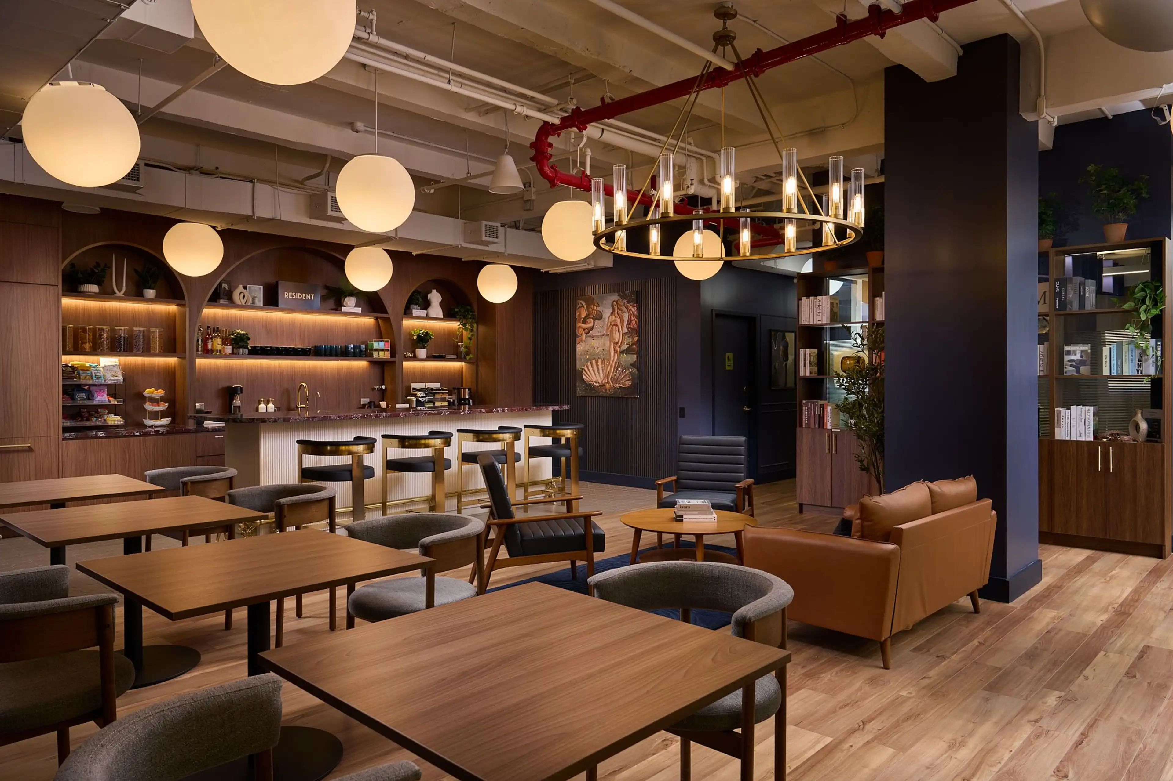 Open and inviting coworking space in Union Square with comfortable seating and natural light.