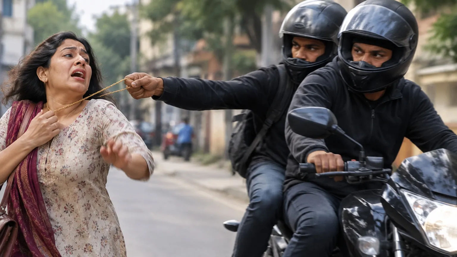 High-Speed Bike-Borne Miscreants Grab Woman by the Neck and Snatch Gold Chain, Police Detain Two