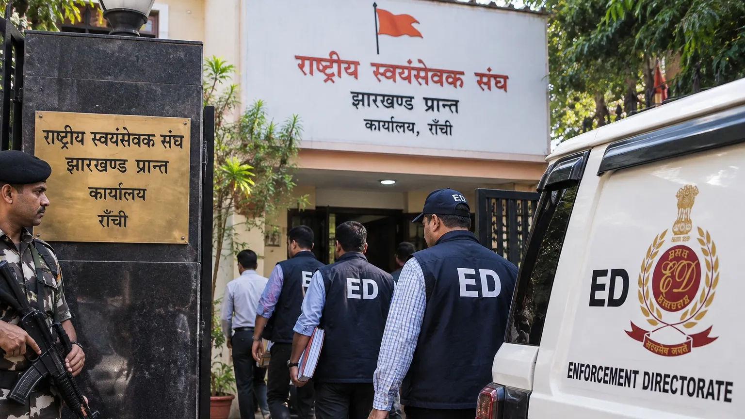रांची RSS कार्यालय पेट्रोल बॉम्ब हल्ला प्रकरणात EDची मोठी कारवाई, चार राज्यांत छापेमारी