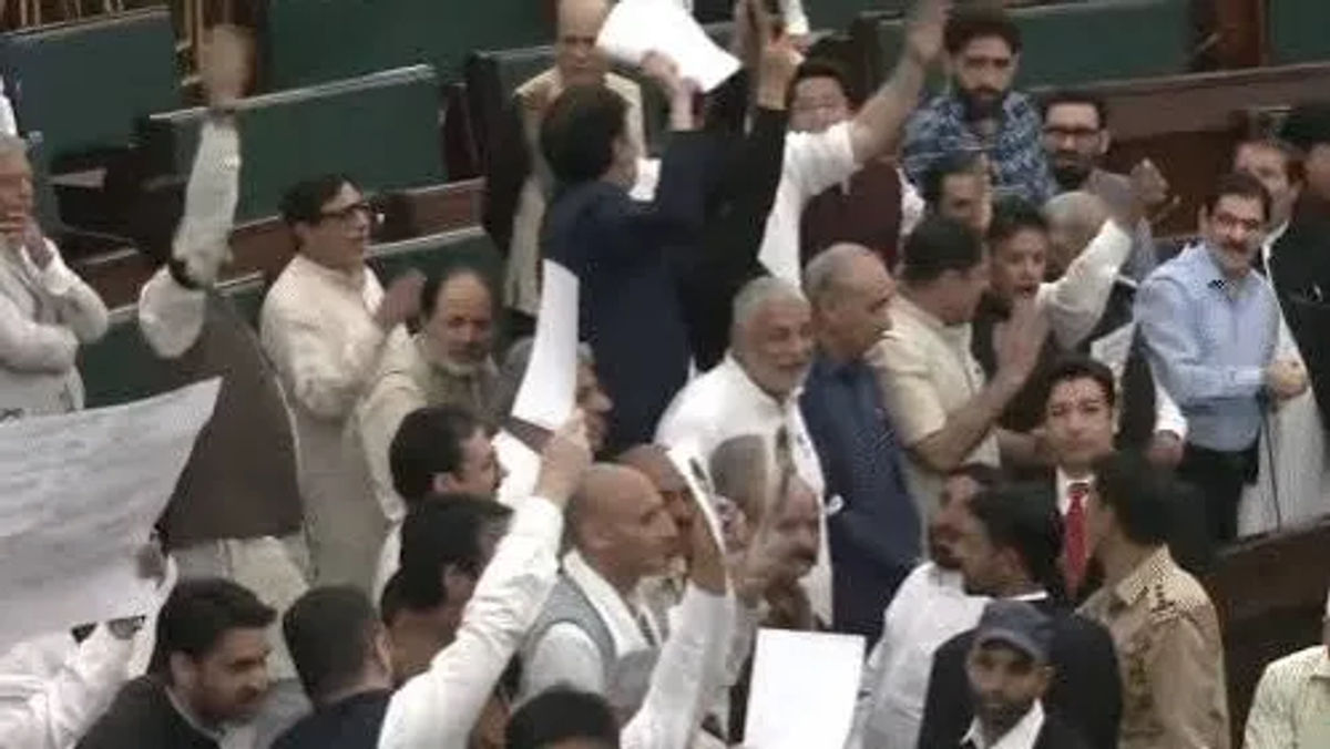 J&K Assembly Witnesses Uproar, BJP-NC MLAs Engage in Scuffle