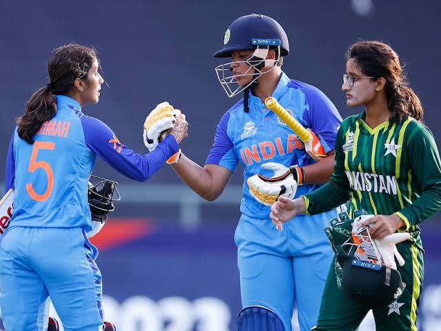 A Seven wicket victory over Pakistan by India in the group B match at the 2023 women’s T20 World Cup..