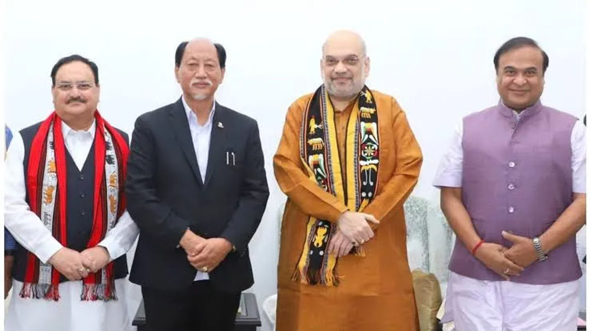 To discuss the formation of new governments in Tripura and Nagaland, Assam chief minister met JP Nadda and amit shah.Manik Saha will be next CM of Tripura.