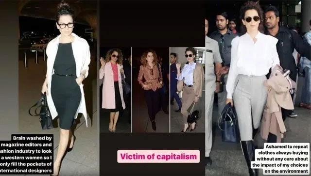 Ranaut shared multiple pictures from her different airport looks and wrote a long note on her Instagram story to share how she unintentionally began this so-called trend.