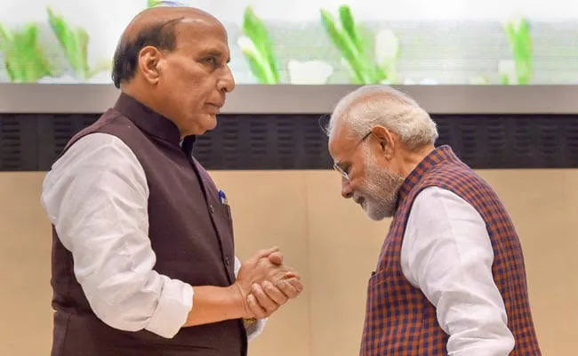 PM Modi meets Defence Minister Rajnath Singh, Piyush Goyal, Pralhad Joshi, and Arjun Ram Meghwal to discuss Parliament strategy.