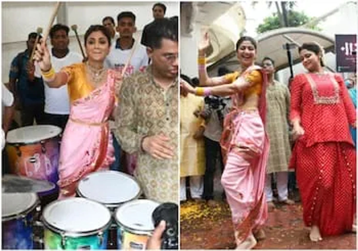 बप्पा की विदाई पर जमकर थिरकीं शिल्पा शेट्टी, पति राज कुंद्रा ने 2 साल बाद..