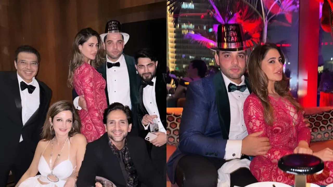 Nargis Fakhri celebrates the new year with her ex-boyfriend Uday Chopra and her purported beau Tony Beig.