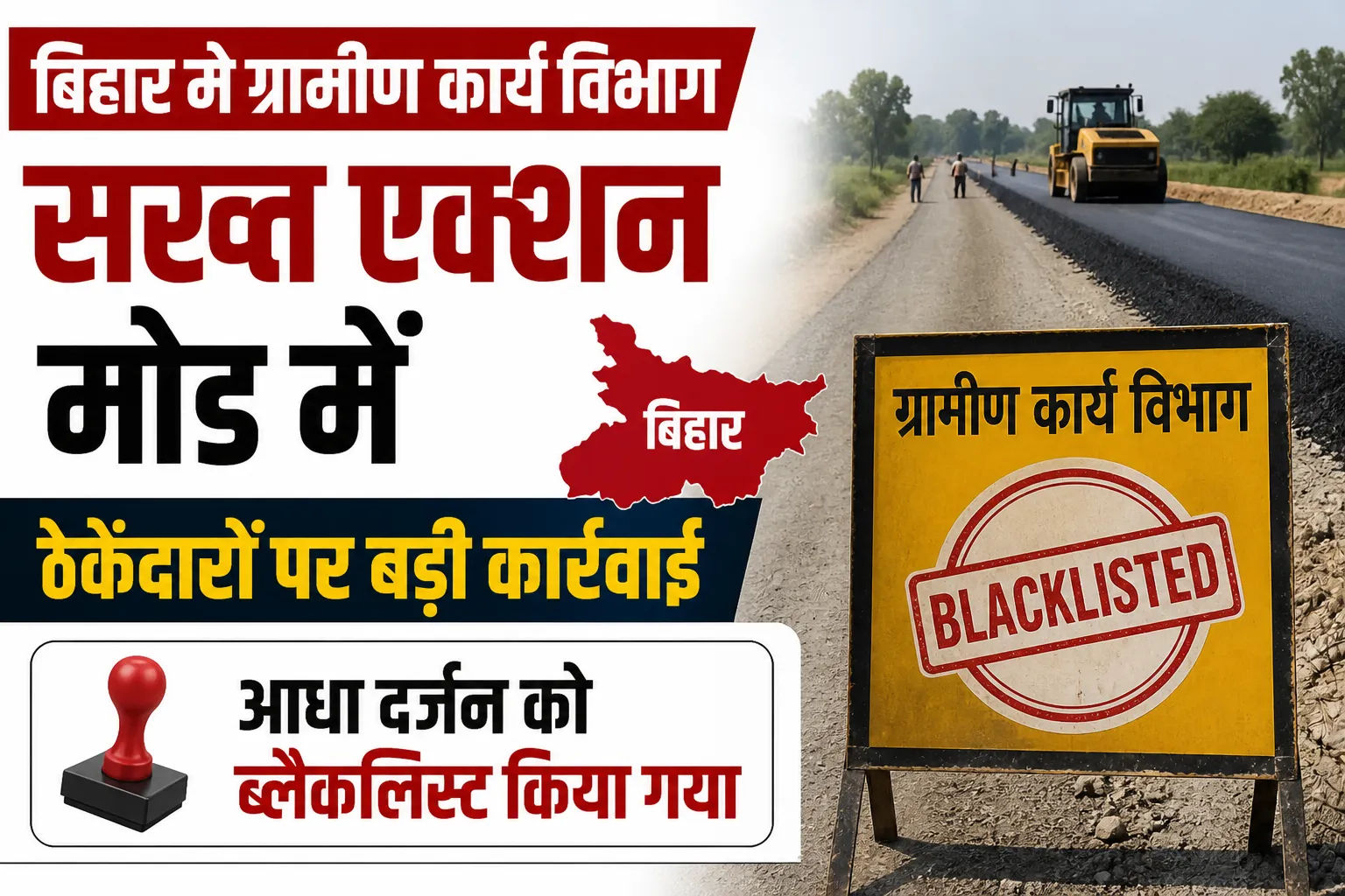 बिहार में ठेकेदारों पर बड़ी कार्रवाई, ग्रामीण कार्य विभाग ने सात एजेंसियों को किया ब्लैकलिस्ट