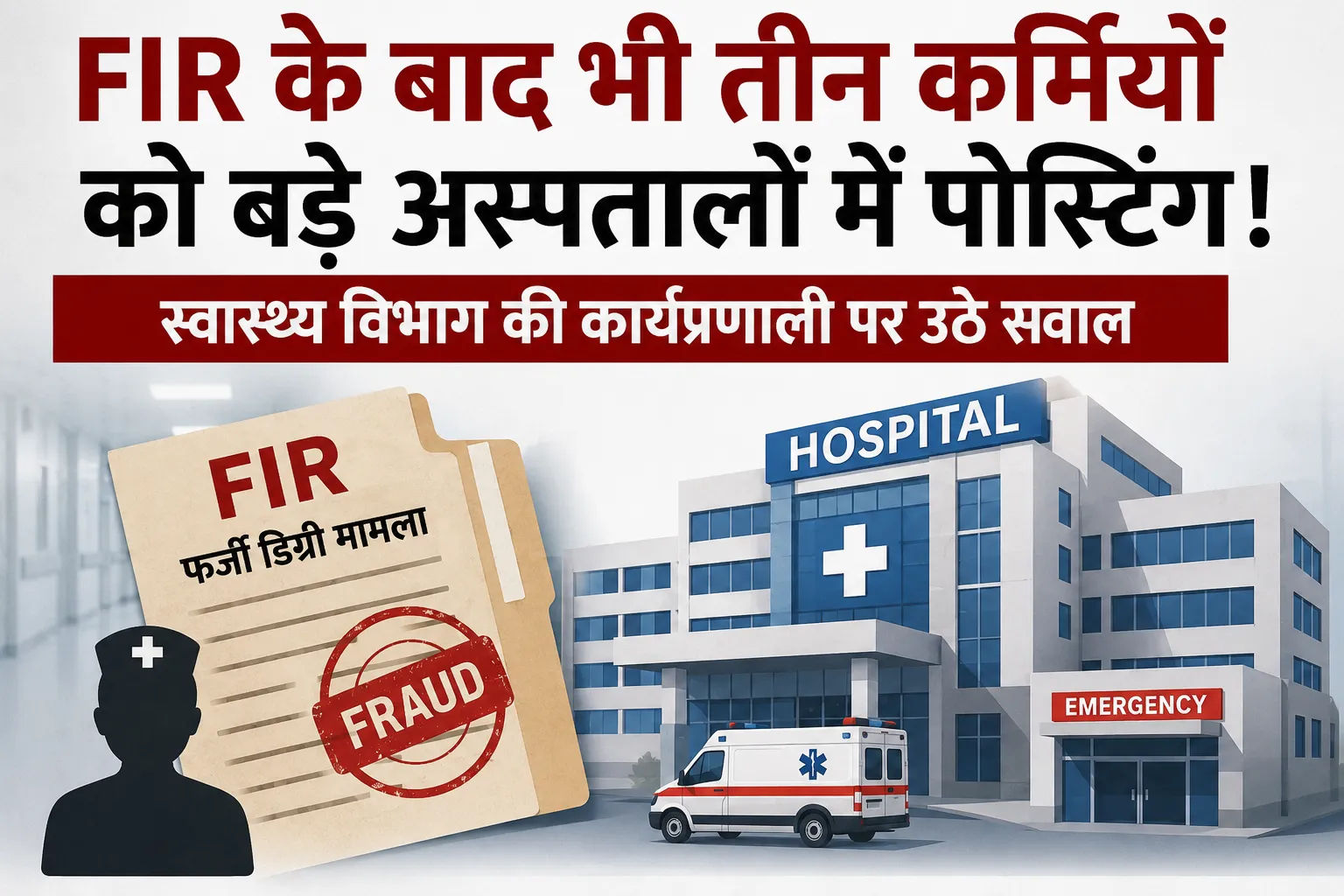 फर्जी डिग्री पर FIR, फिर भी बड़े अस्पतालों में पोस्टिंग! स्वास्थ्य विभाग के तबादला आदेश पर उठे बड़े सवाल