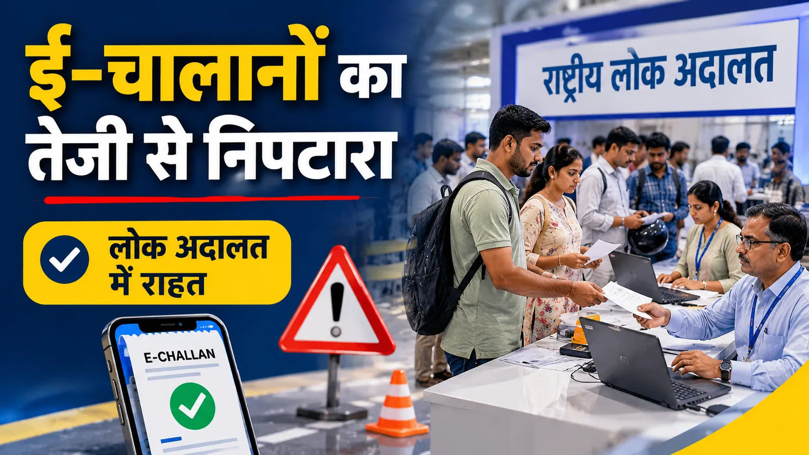 लोक अदालत में ई-चालानों का तेजी से निपटारा, लोगों को जुर्माने में बड़ी राहत