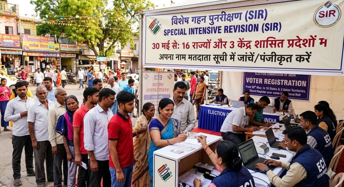 16 राज्यों और 3 केंद्र शासित प्रदेशों में विशेष गहन पुनरीक्षण (SIR) 30 मई से