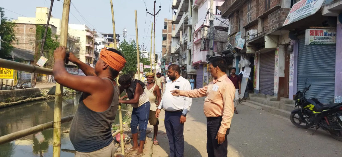 सुरक्षा को लेकर सैदपुर नाला की घेराबंदी शुरू
