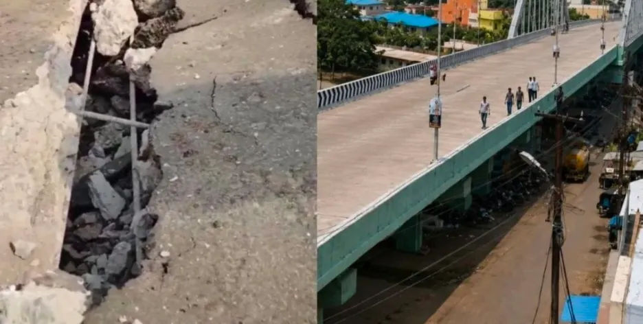 RAILWAY OVERBRIDGE COLLAPSED बिहार के बक्सर में उद्घाटन के पहले ही रेलवे ओवरब्रिज गिरा