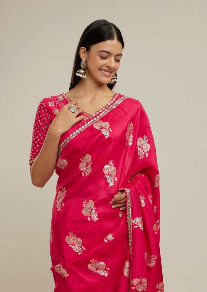 Twamev Women Divine Pink Soiree Saree