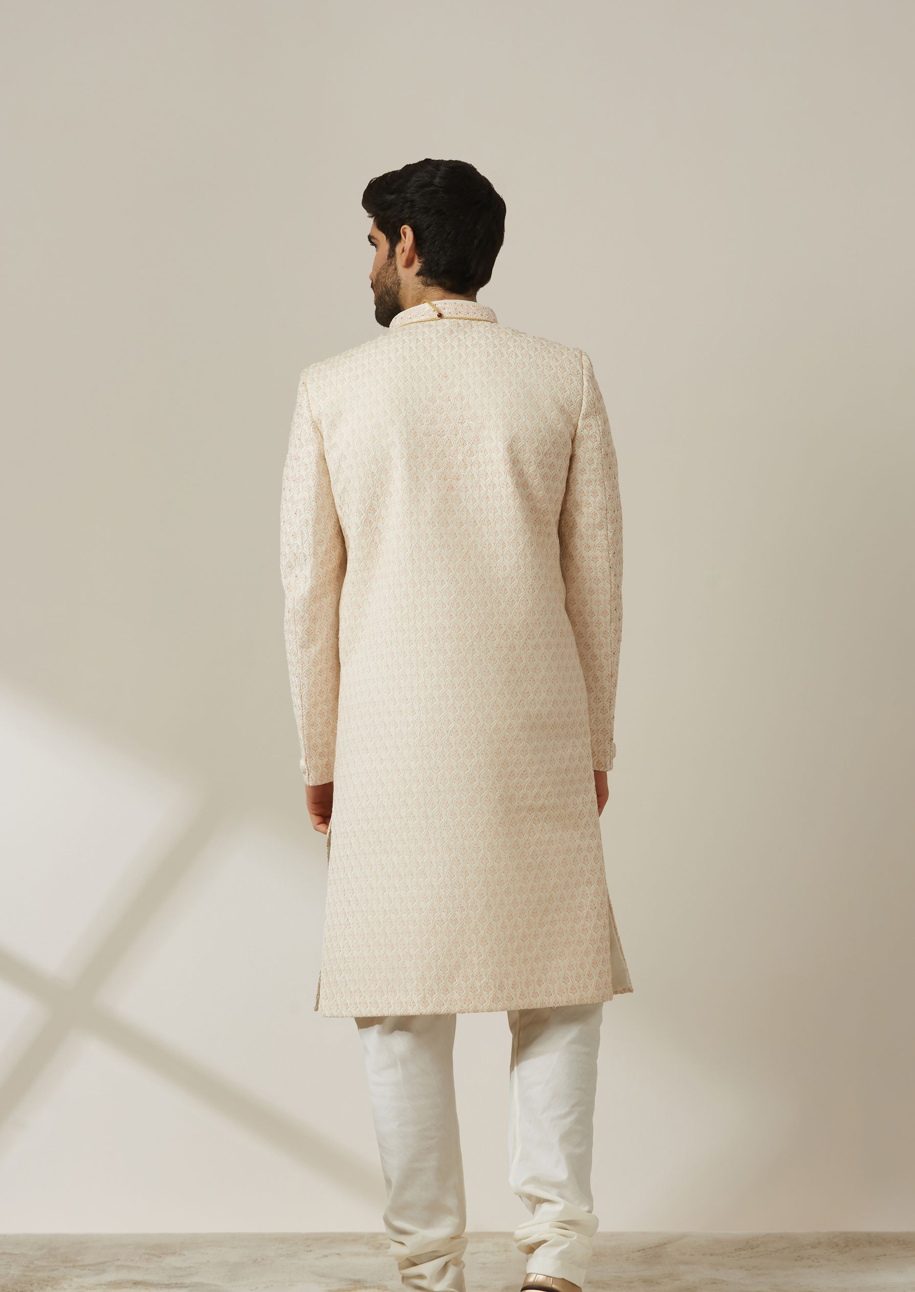 Twamev Men Sublime Cream Sherwani Set