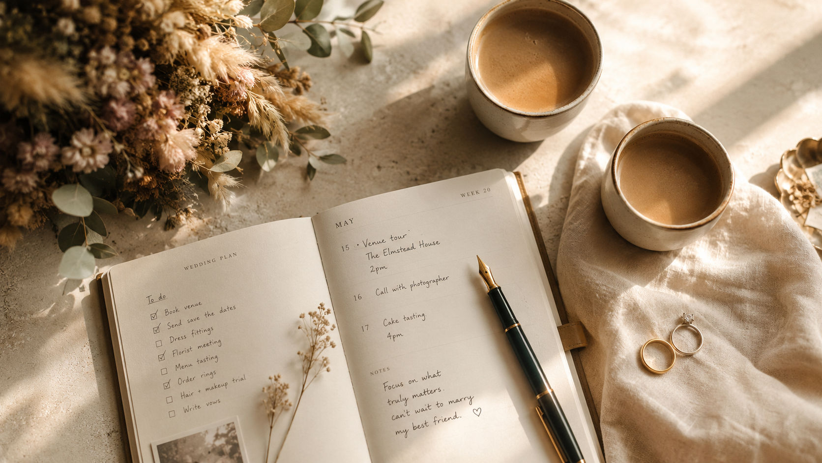 Checklist de boda: del día 365 al día D (guía completa mes por mes)