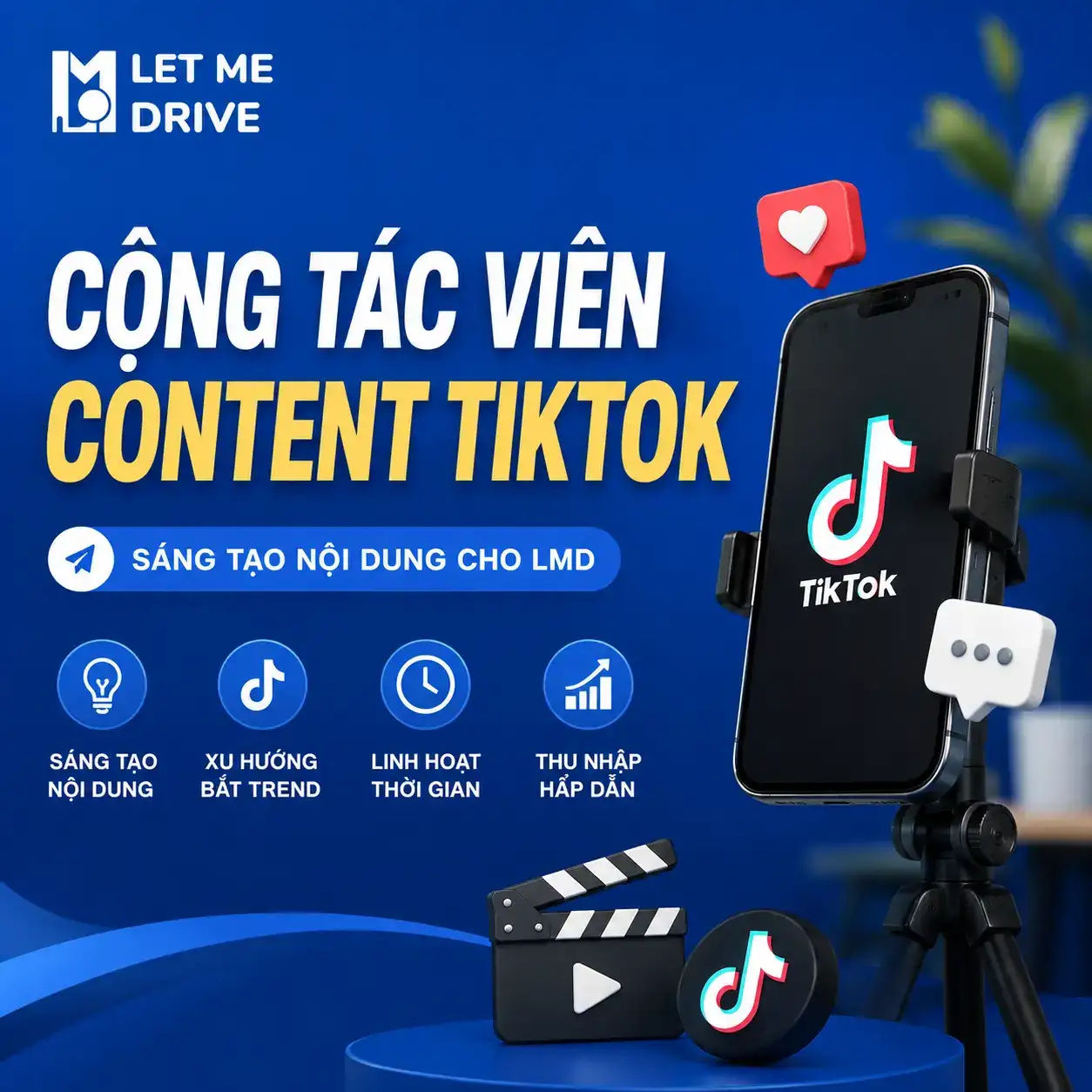 Cộng Tác Viên Content TikTok | Sáng Tạo Nội Dung Cho LMD | Linh Hoạt
