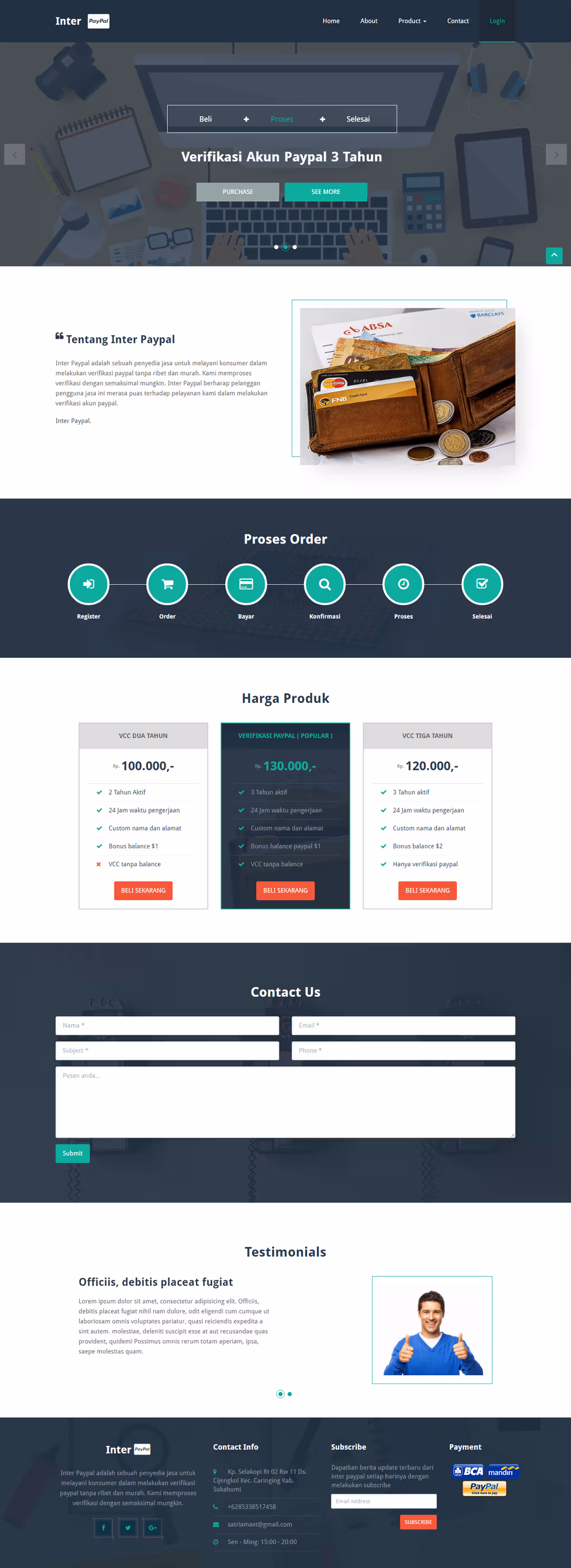 Inter Paypal - Verify Paypal Account Service