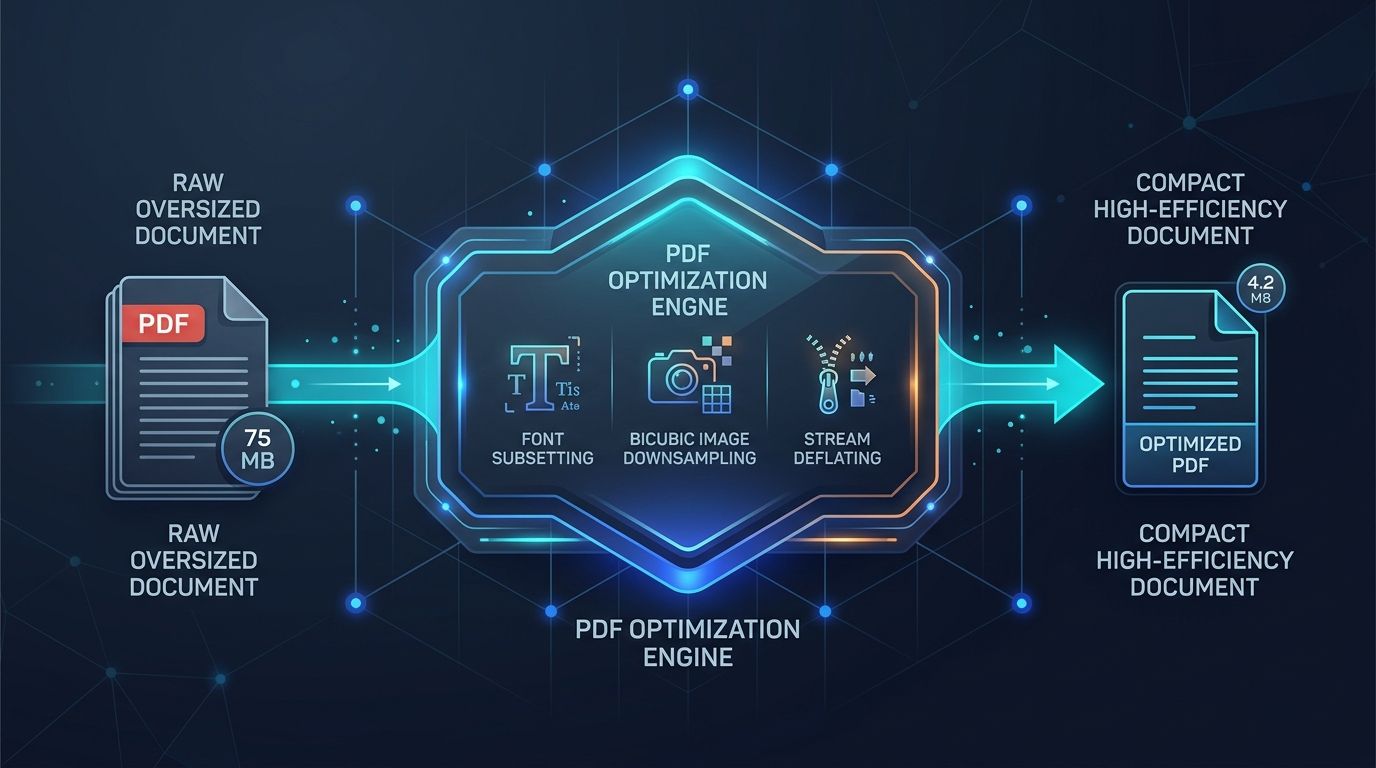 PDF In-Memory Compression Pipeline Architecture Flow