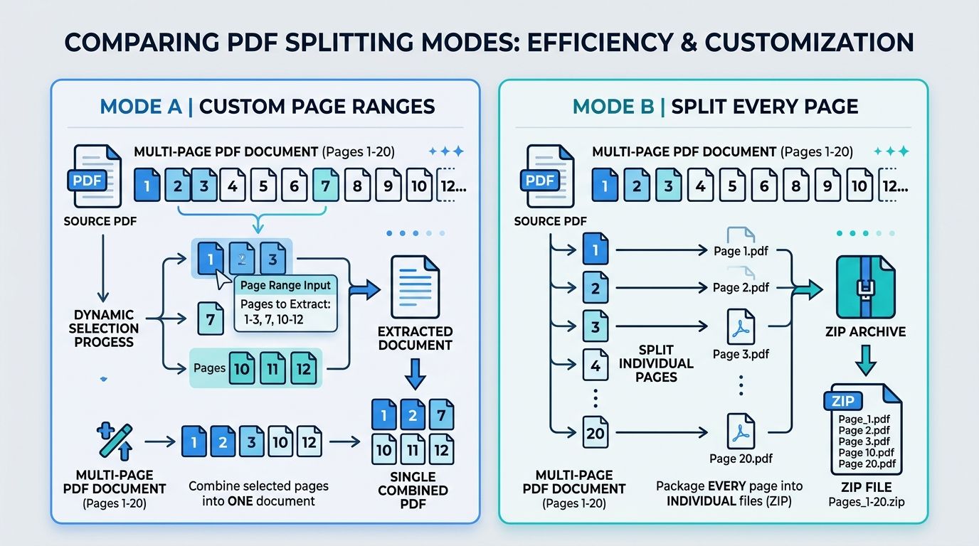Comparing PDF Splitting Modes