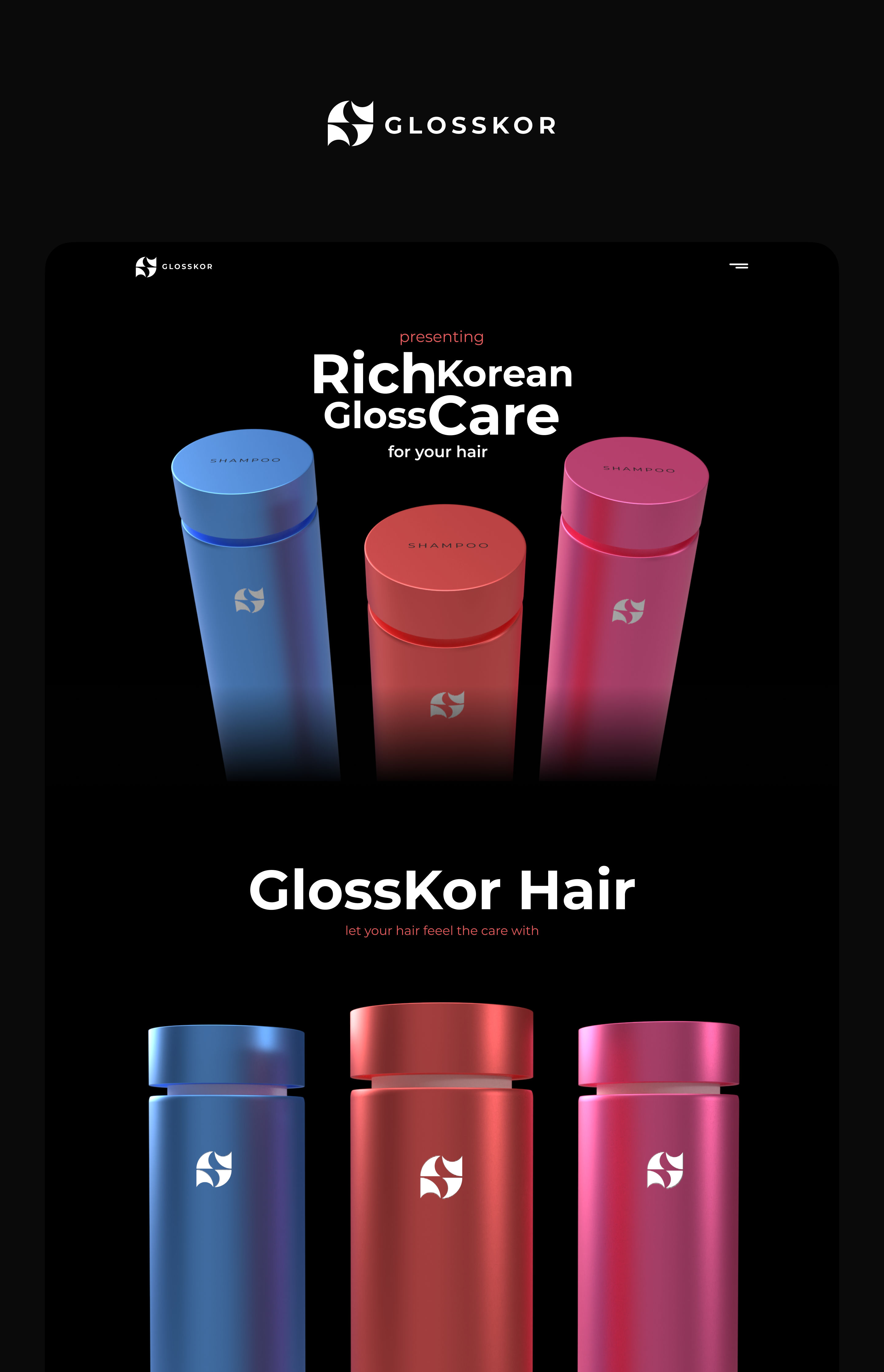 Glosskor Hair website design