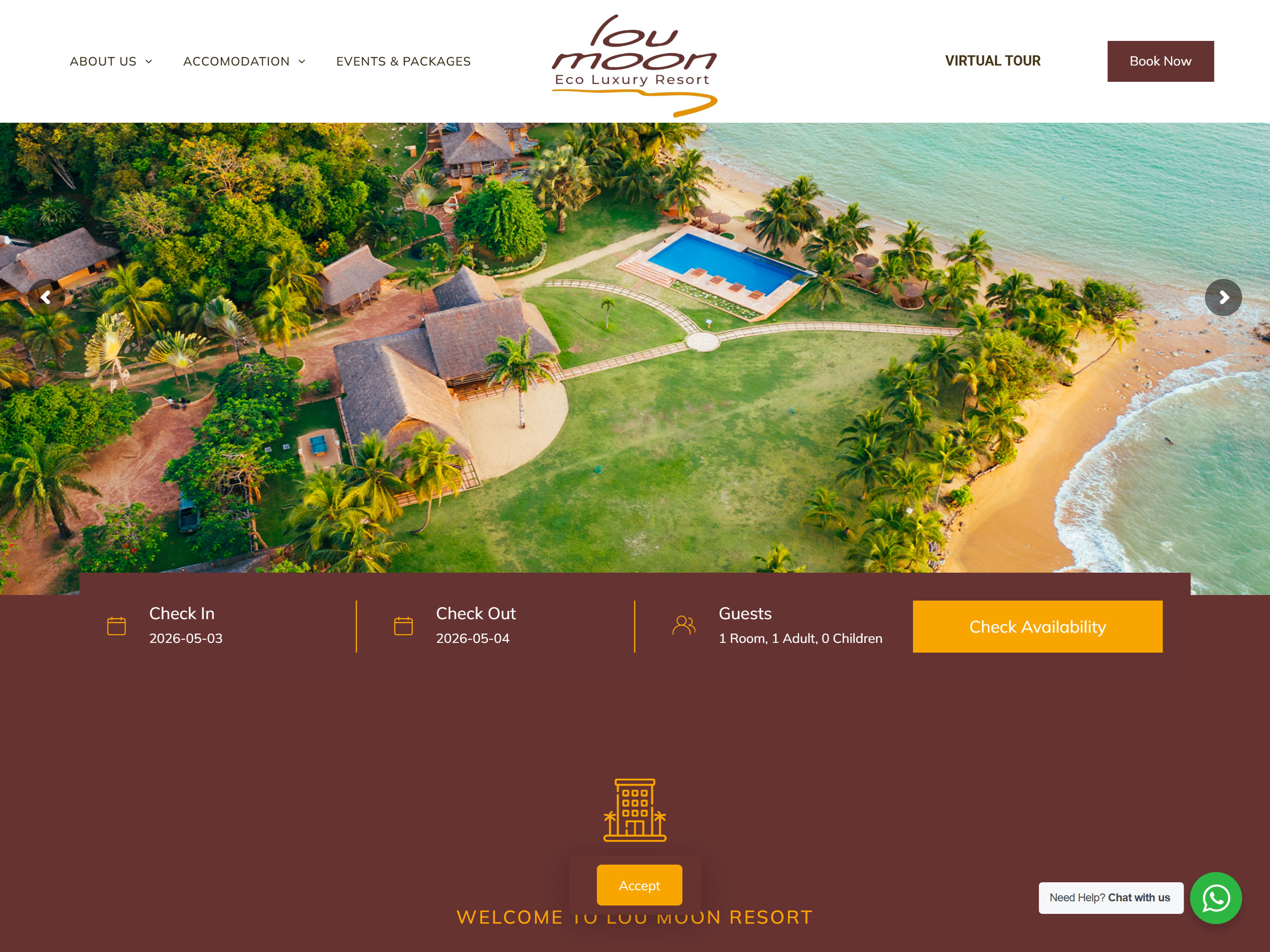 Loumoon Resort website preview