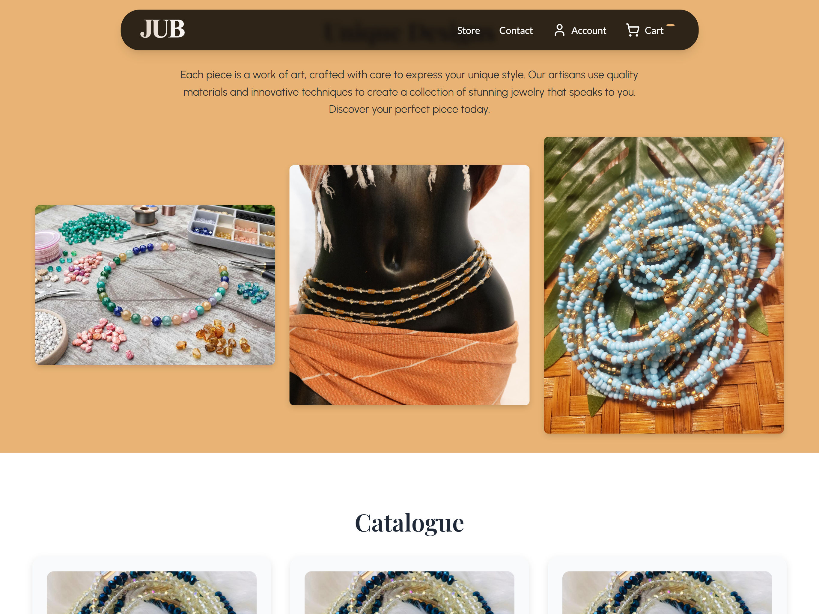 JUBeads online shop website preview