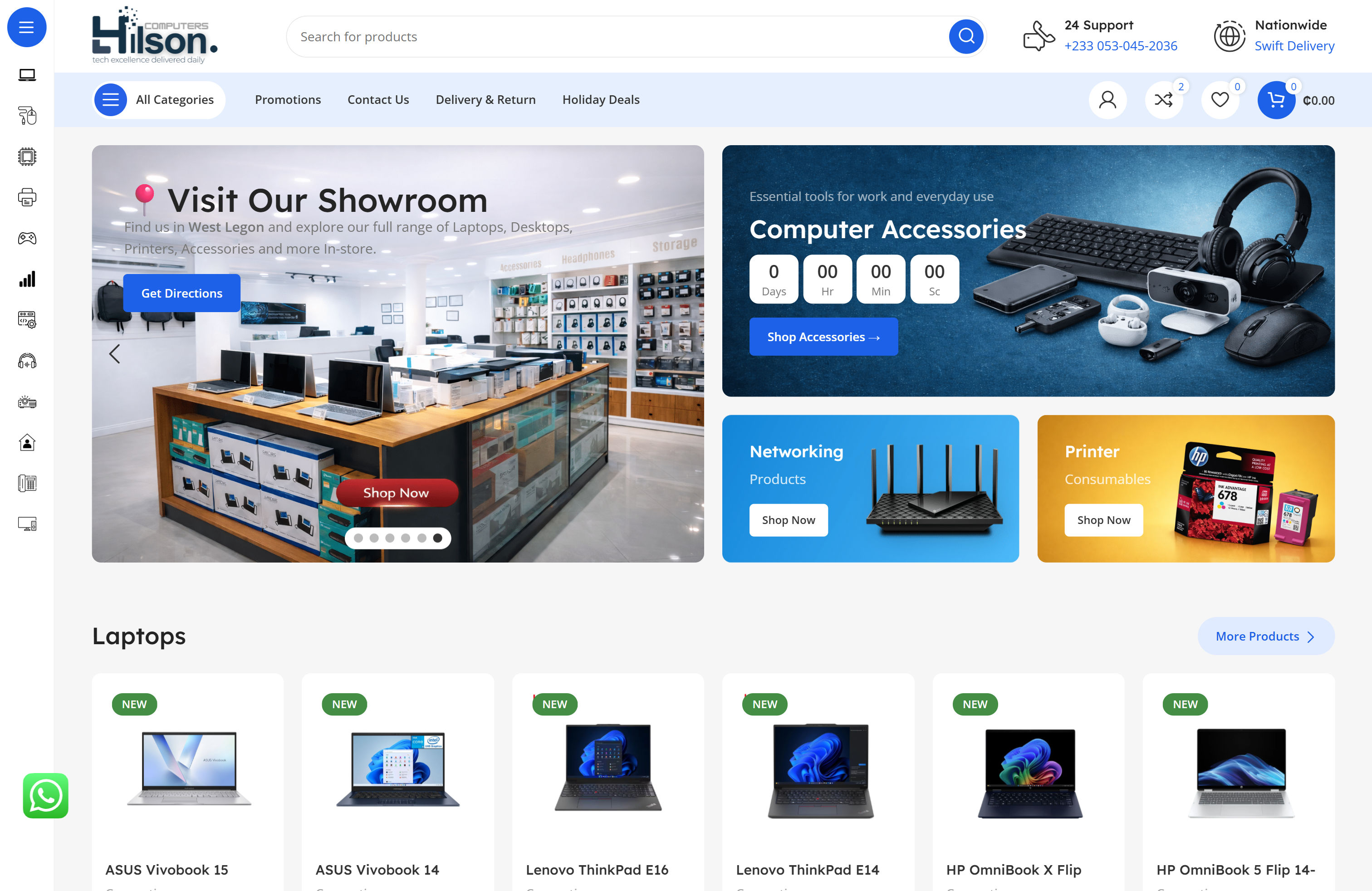 Hilson Computers website homepage preview