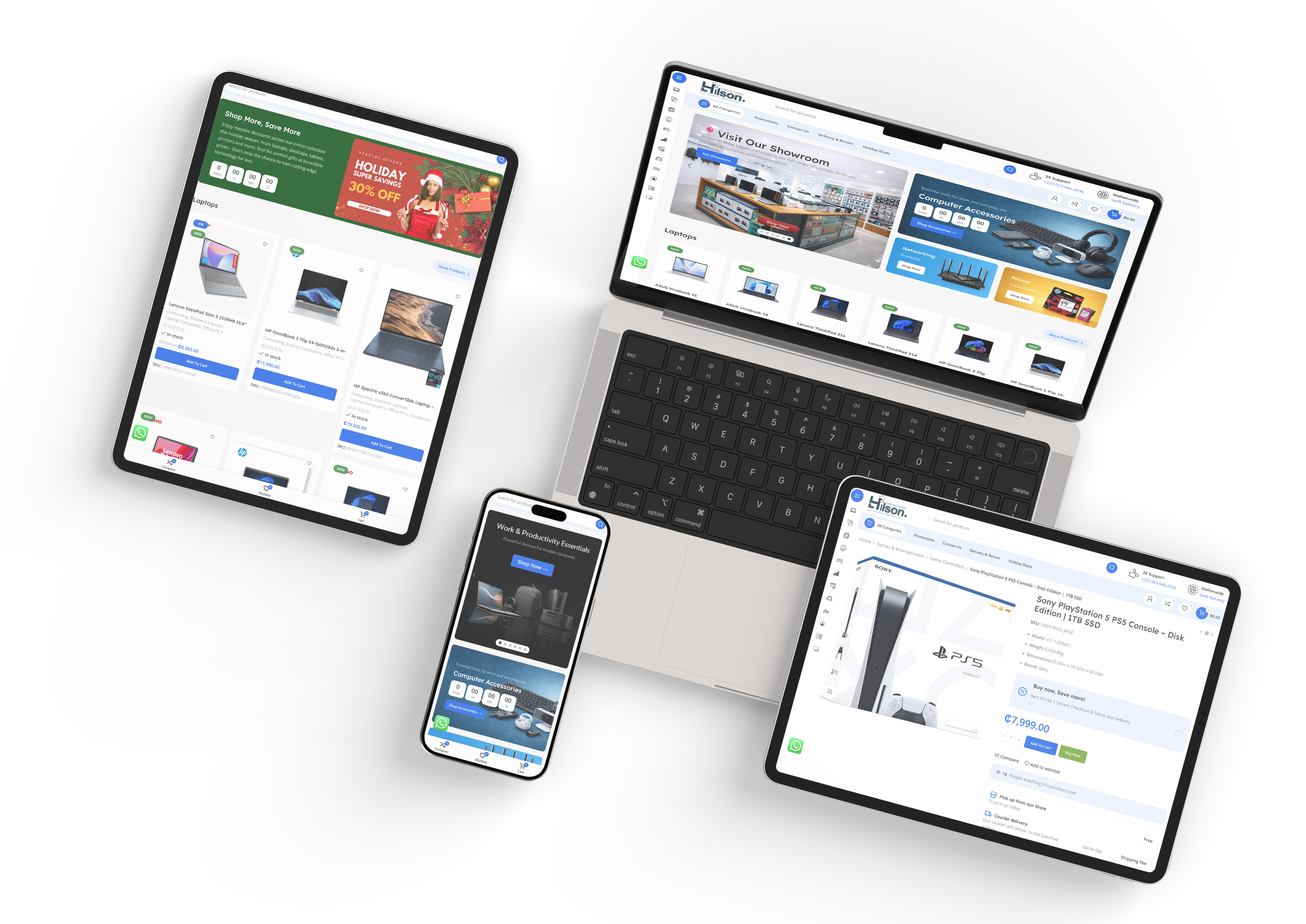 Hilson Computers website displayed on devices