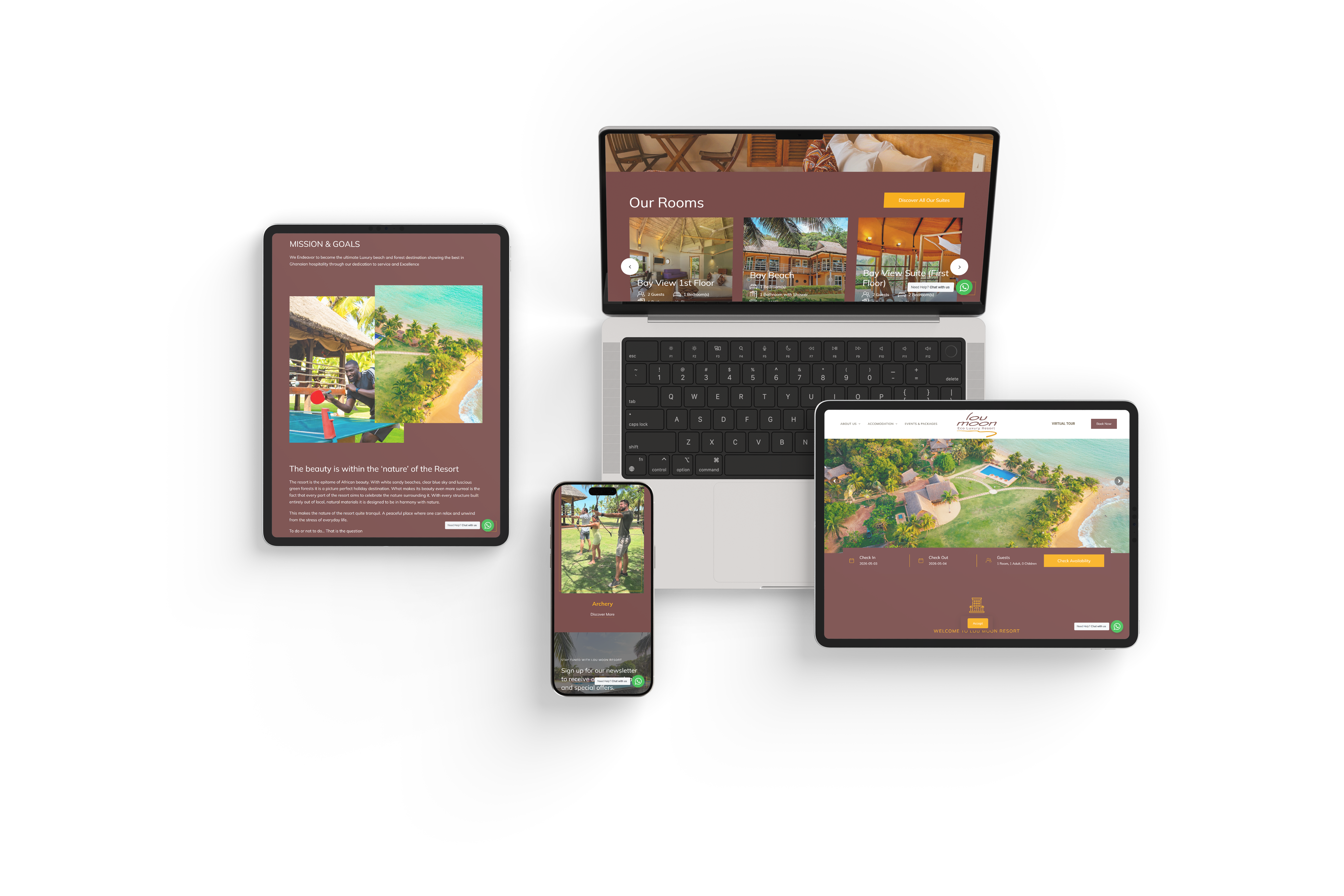 Loumoon Resort website displayed on devices