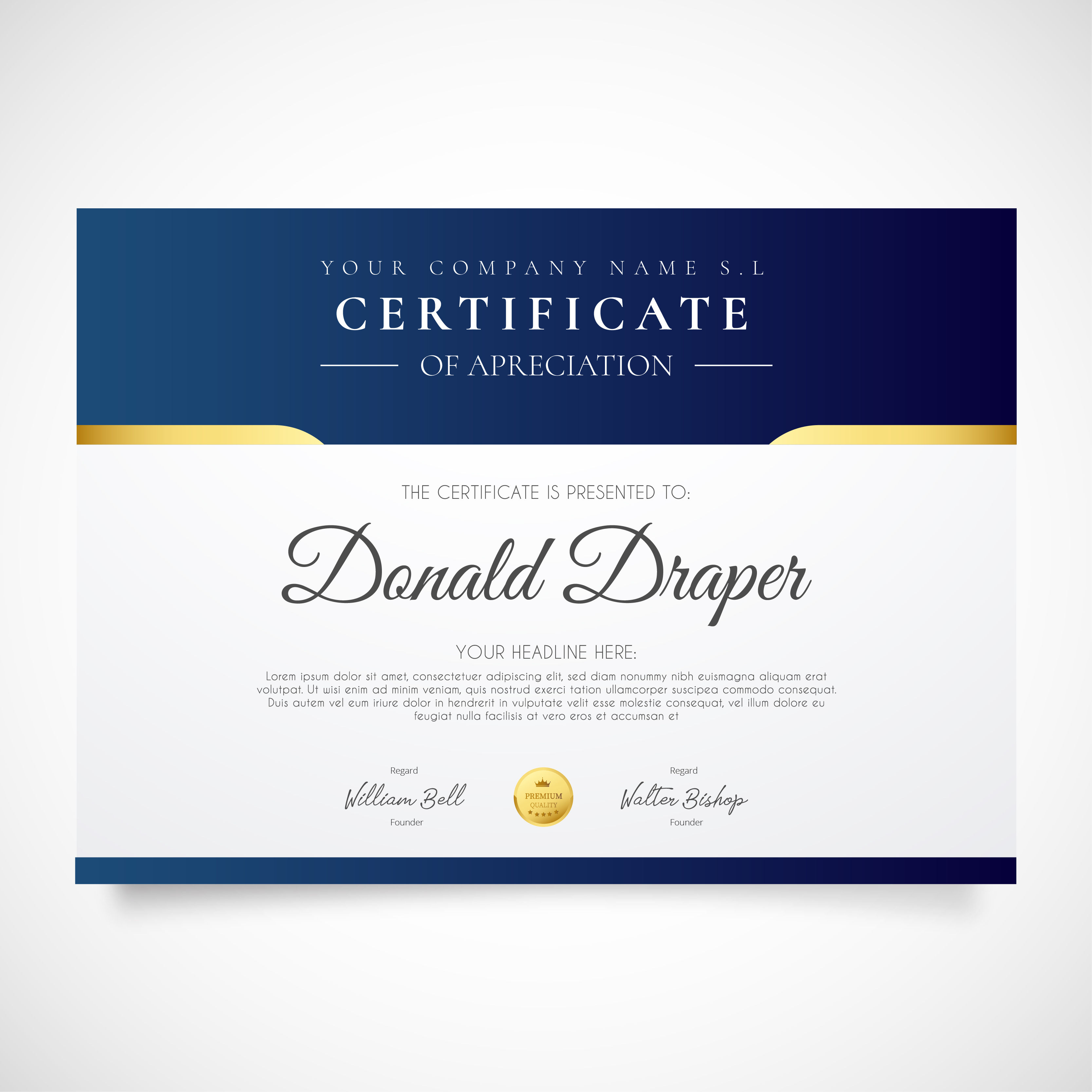 Certificate design example 1