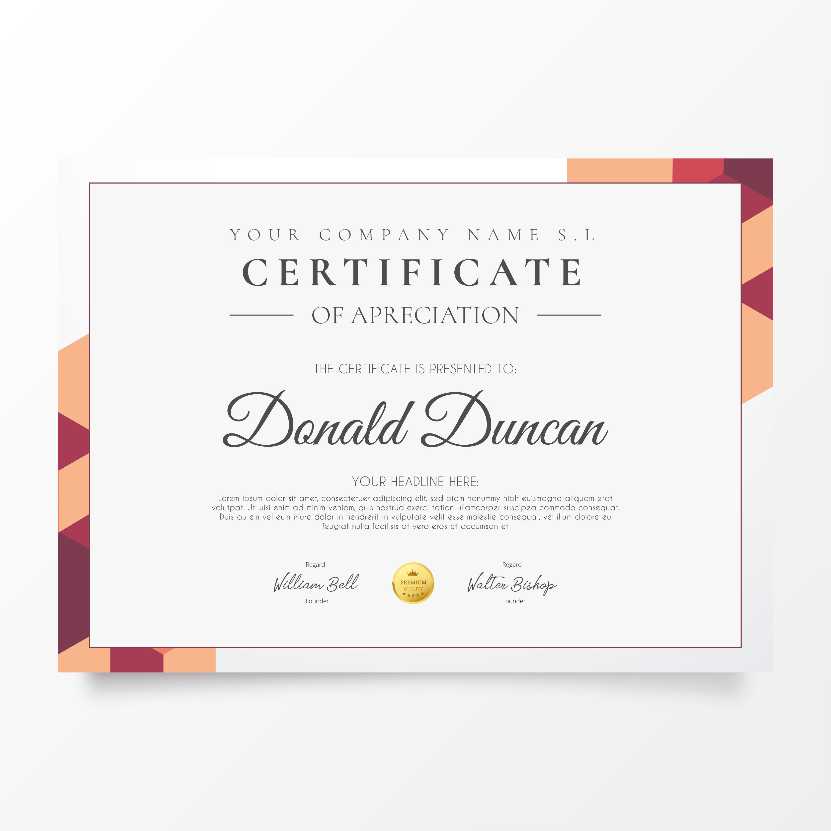 Certificate design example 4