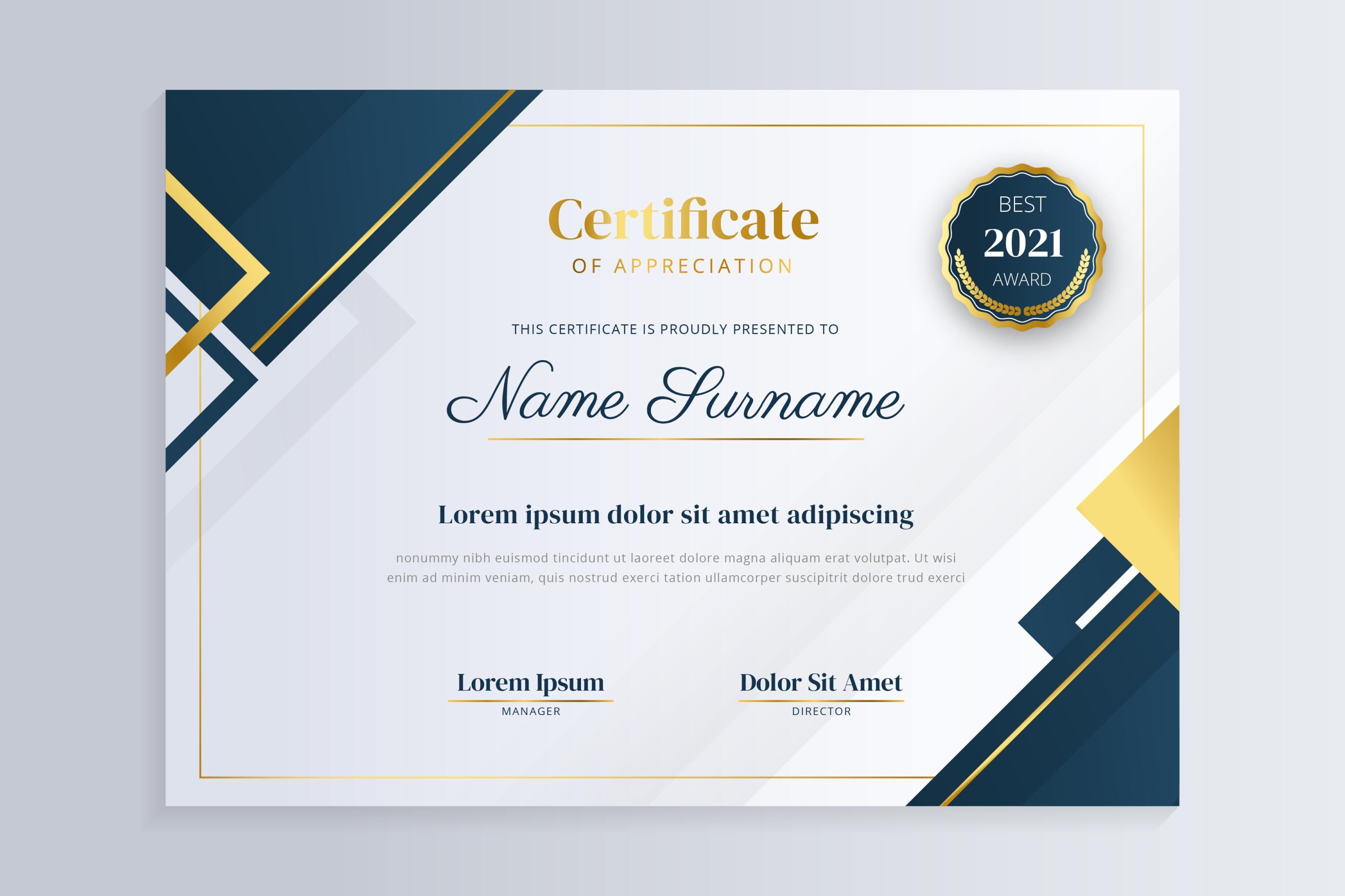 Certificate design example 5