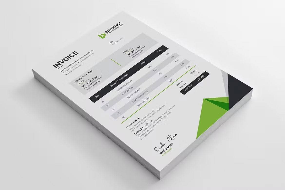 Branded letterhead design example 1