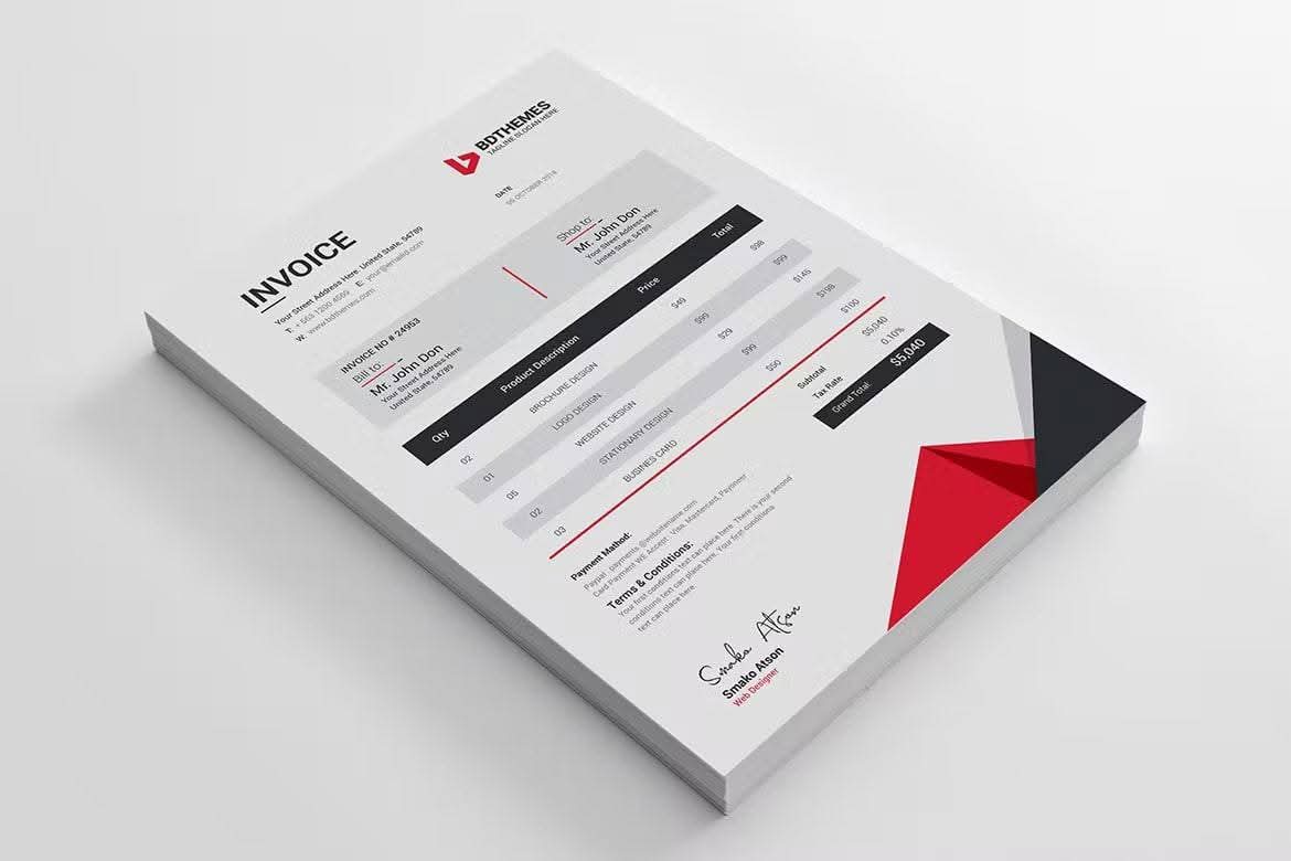 Branded letterhead design example 2